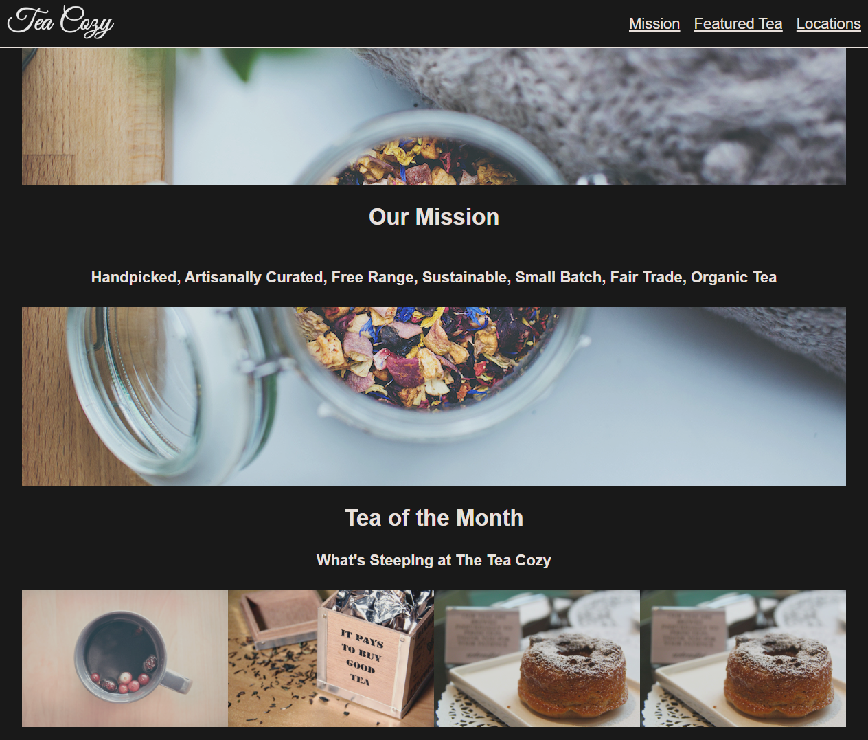 Tea company website